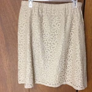 Kelly by Clinton Kelly Tan Lace A-Line Skirt